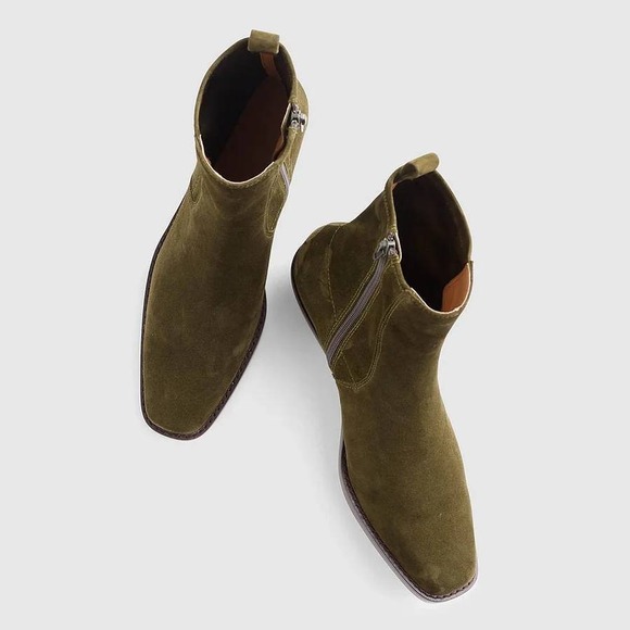 Madewell Shoes - Madewell Idris Ankle Boot Suede Dark Olive Green NX430 Womens 7.5